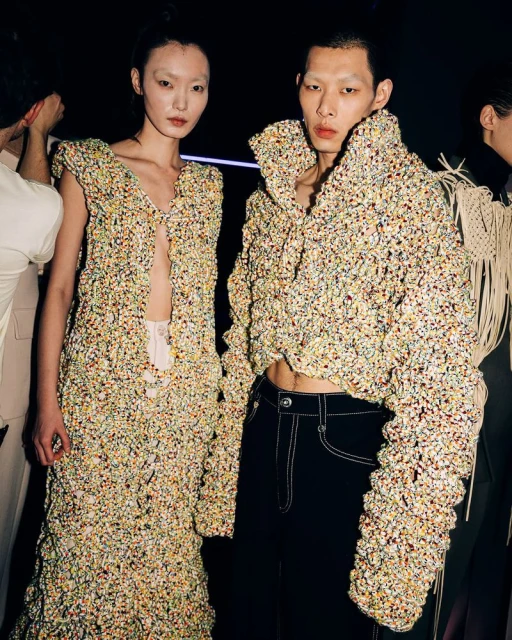 Backstage at F/W25 Romantic Sharpness (Show in Milan)