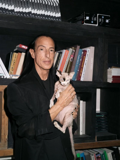 Rick Owens in his home