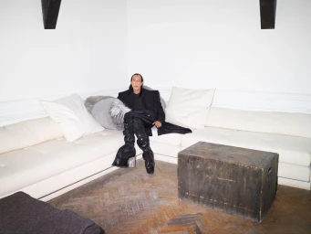 Rick Owens in his home