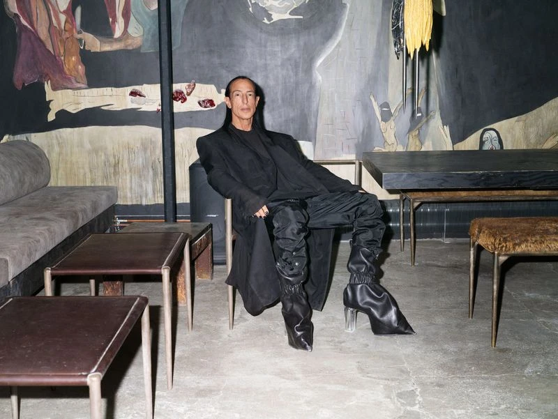 Rick Owens in his home