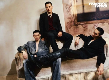 The moment of the with three boys