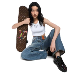 Louis Vuitton x Takashi Murakami Superflat Characters Skateboard