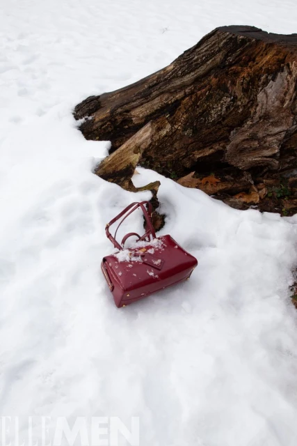 Traces of red in snowland