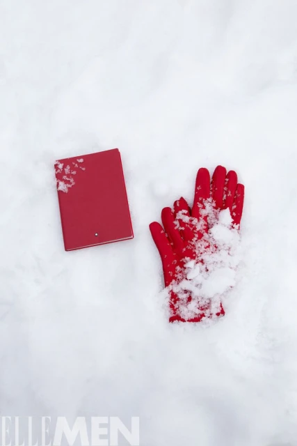 Traces of red in snowland