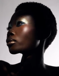 Makeup of the future: an editorial with shine, color and bold geometries