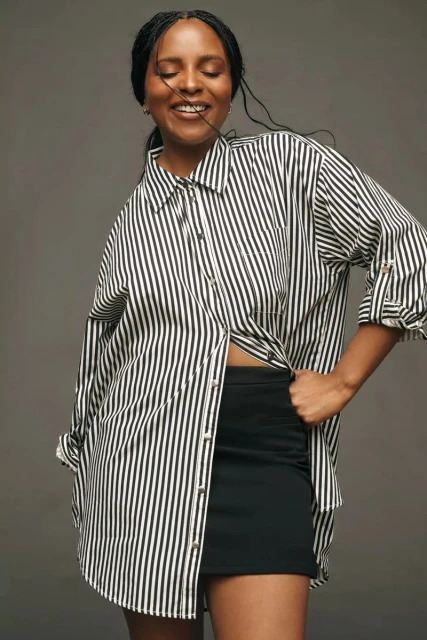 Anthropologie The Bettina Tiered Shirt Dress by Maeve