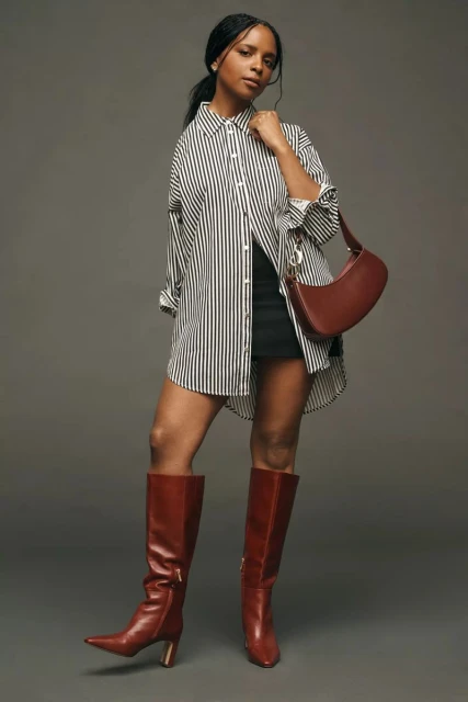 Anthropologie The Bettina Tiered Shirt Dress by Maeve