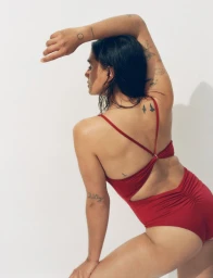 Swimwear red drop